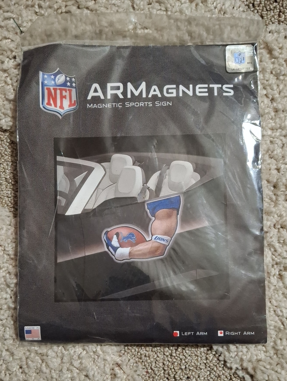 NFL Detroit Lions Blue and White Arm Magnet